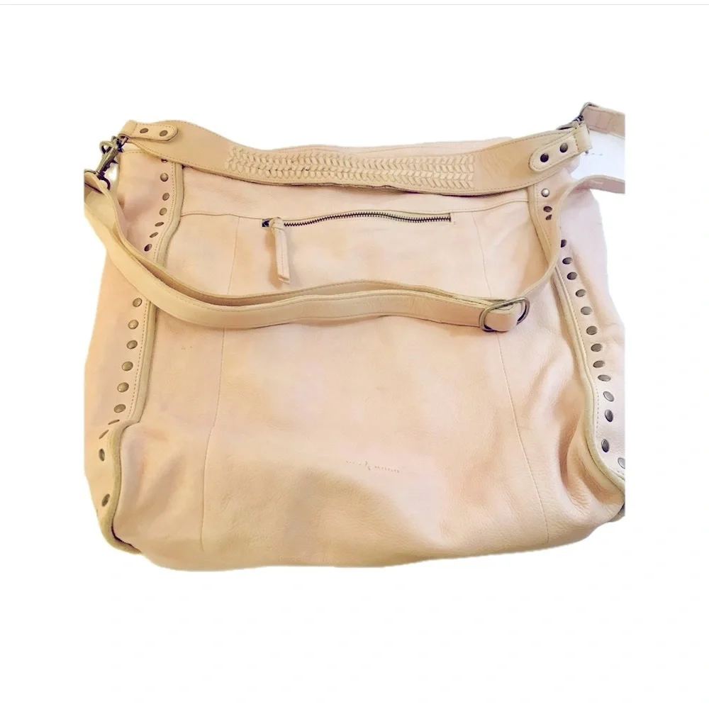 Day & Mood Bohemian Leather Studded Hobo/ Crossbody Bag